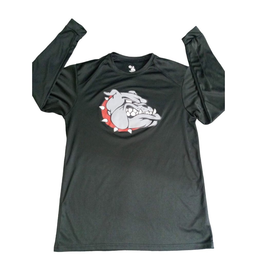 Badger Shirt Bulldog Mens Size Medium Black Long Sleeved Sport Team Shirt